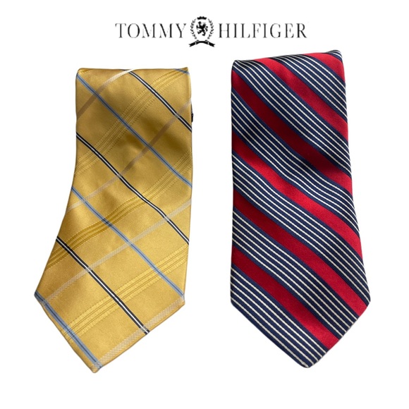 Tommy Hilfiger | Accessories | Tommy Hilfiger Red Yellow Silk Ties Set ...